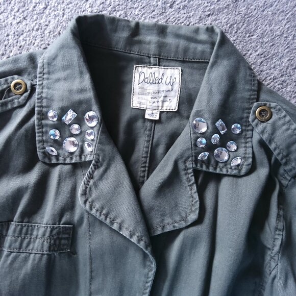 DOLLED UP OLIVE GREEN JACKET - Picture 2 of 3